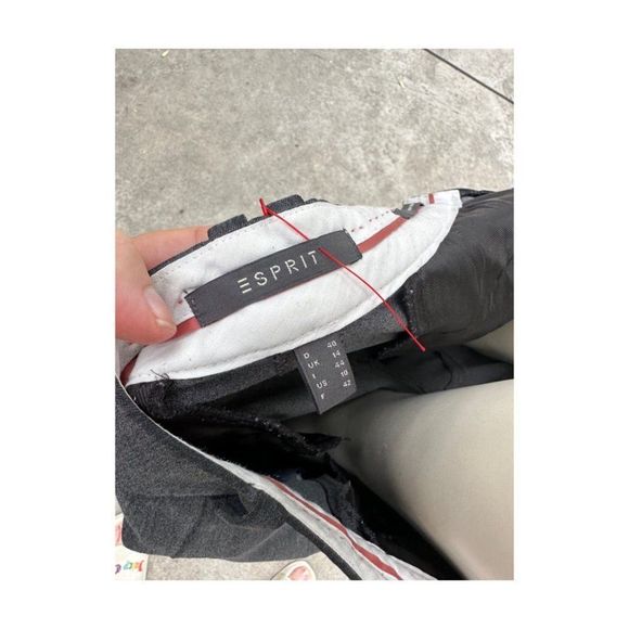 Esprit Brushed Grey High Waist Ankle Pants Trousers 4 Pocket Sz 10 - Picture 9 of 16